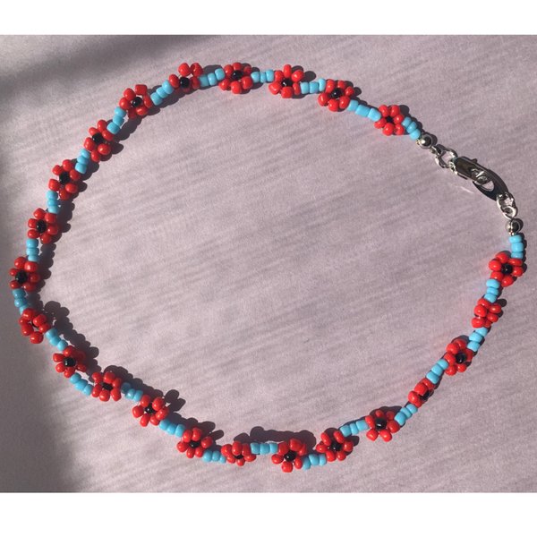 flower choker 〜red×blue〜