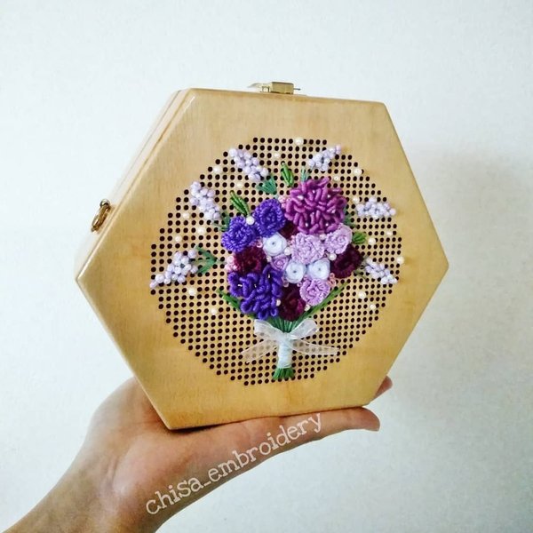 Purpleflowers（木製バッグ）