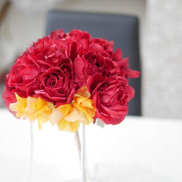 【送料無料】オトナ色の赤い薔薇のブーケ5点set ブライダル　披露宴　結婚式