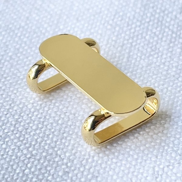 日本製 帯留め金具(三分紐用) オーバル ゴールド/真鍮製