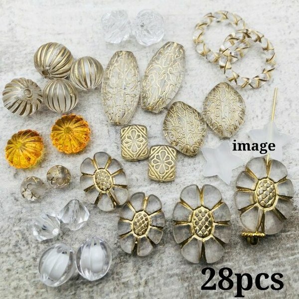 【商品入れ替え★300円→100円♪】【brsr3873acrc】【Thanks.price】【28個】clear beads set