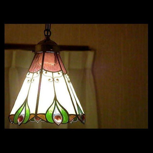 「Vanilla　ヴァニラ」 ステンドグラス ランプ 照明 ペンダント 再販