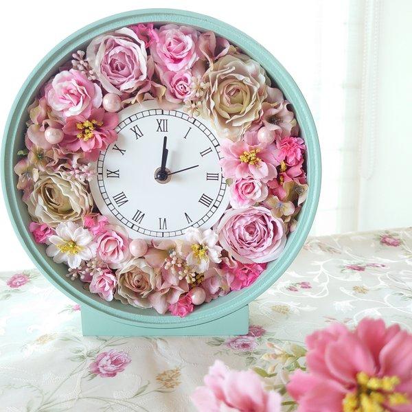ꫛꫀꪝ　フラワー花時計　フラワー時計　花時計　直径24cmの豪華な花時計♥