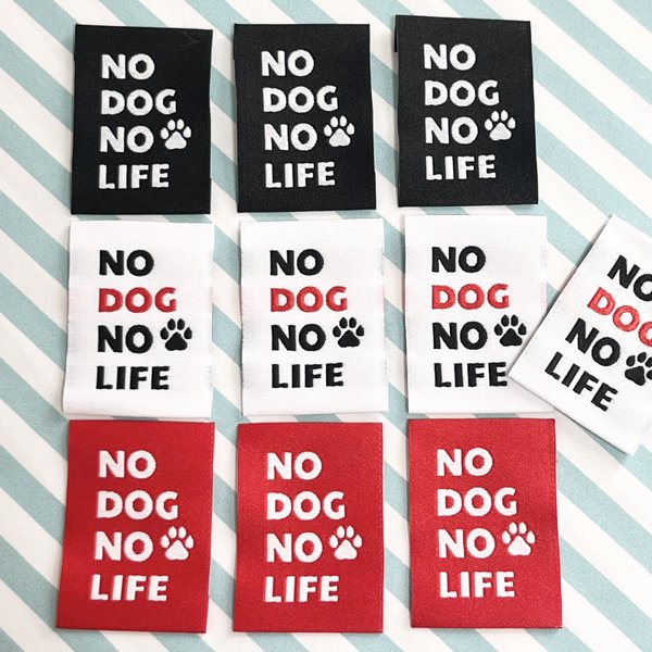 NO DOG NO LIFE　10枚セット　布タグ