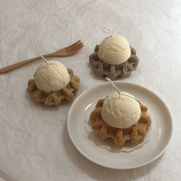 Ice cream waffle candle🍨