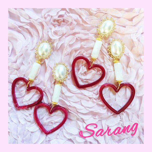 ♡♡Heart × vintage cabochon♡♡