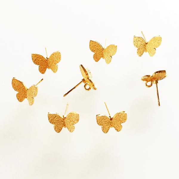 【高品質銅製品】蝶々ピアス金具（裏にマルカン付き）5ペア（10個）で300円