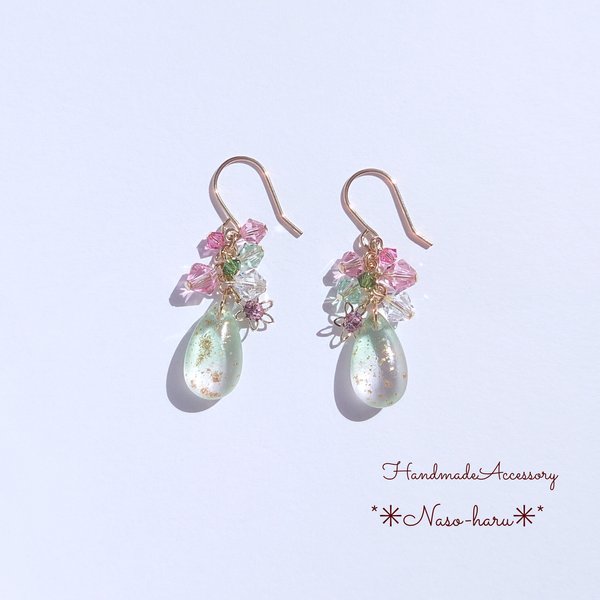 【再販】Swarovski×Czech beads（Flower）　ピアス/イヤリング