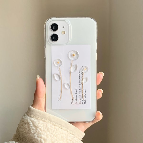 マーガレットのiPhoneケース　coeur iPhone対応　iPhone12 iPhone12pro iPhone12mini iPhone11 iPhone11pro iPhoneXs 等