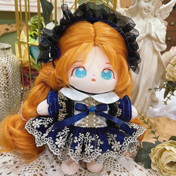 ぬいぐるみ着せ替え服 10cm/15cm/20cm/40cm 青宝石レースロリィタワンピース ロリータ Lolita プリンセス風 姫スカート ドレス ぬい服 ぬいぐるみ服 かわいい きれい