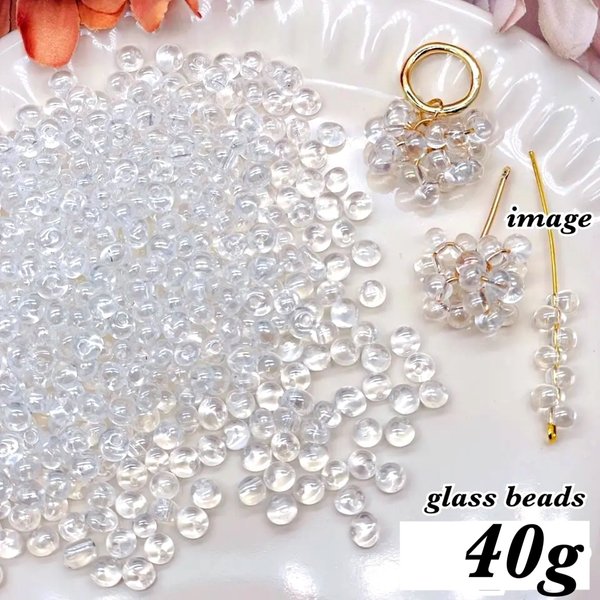 12/17入荷　メーカー廃盤の為在庫限り商品【brsr6843】【40ｇ】約300個【4.5mm~5.5mm】petit glass beads　ＣＬＥＡＲ