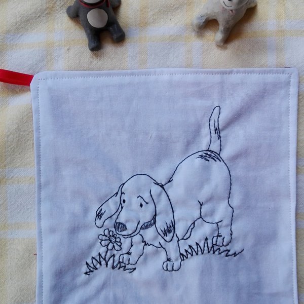 ふきん刺繍◇かわいい子犬