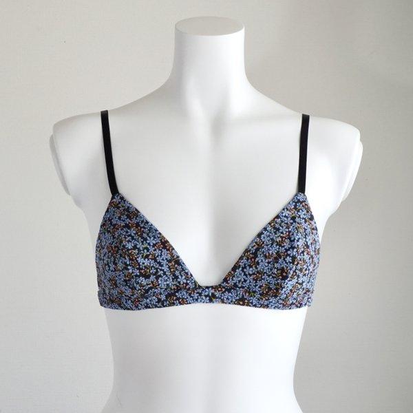 Non wired triangle bra - Blue flowers