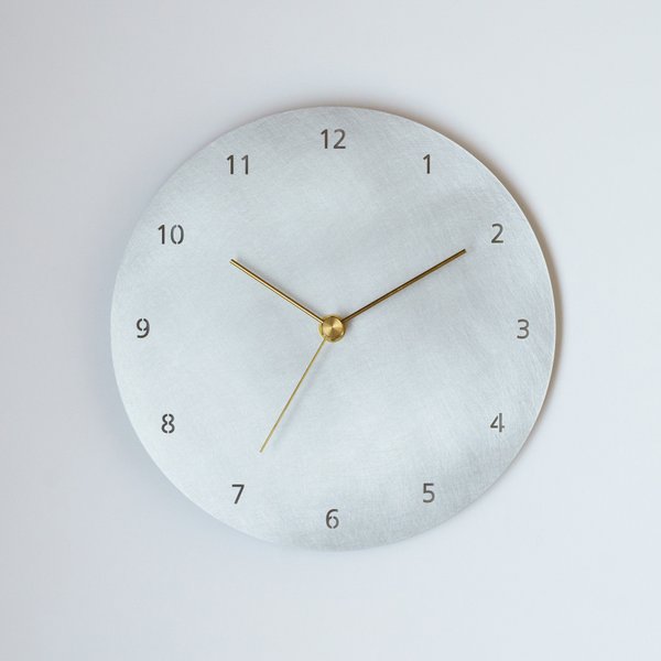 壁掛け時計−タイプ2数字入り / アルミニウム　minimal wall clock <DISK-type2 number> / aluminum