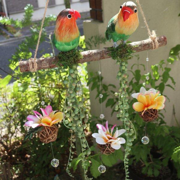 南国の鳥と花のサンキャッチャー（リニューアル）