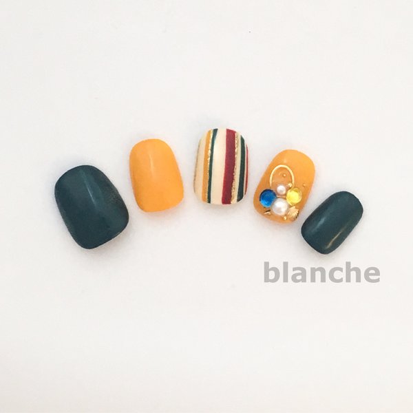  BLANCHE★ボーダーネイル