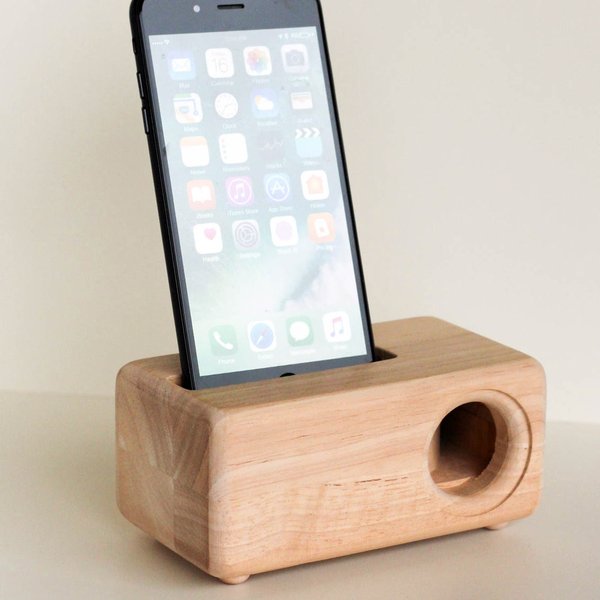 iPhone 全機種対応☆木製iPhoneスピーカー Acoustic iPhoneWoodSpeaker