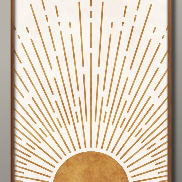 8457■A3アートポスター『SUN 太陽』絵画/イラスト/マット/北欧