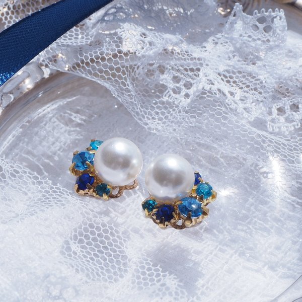 《推し色アクセサリー》joyería luna - Blue -