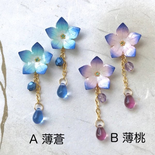 桔梗（キキョウ）一輪　花雫ピアス/イヤリング