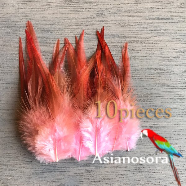 再入荷【W51ピンク】高品質　羽根 10枚 フェザー　ピアス　アクセサリー パーツ　羽　素材　鳥