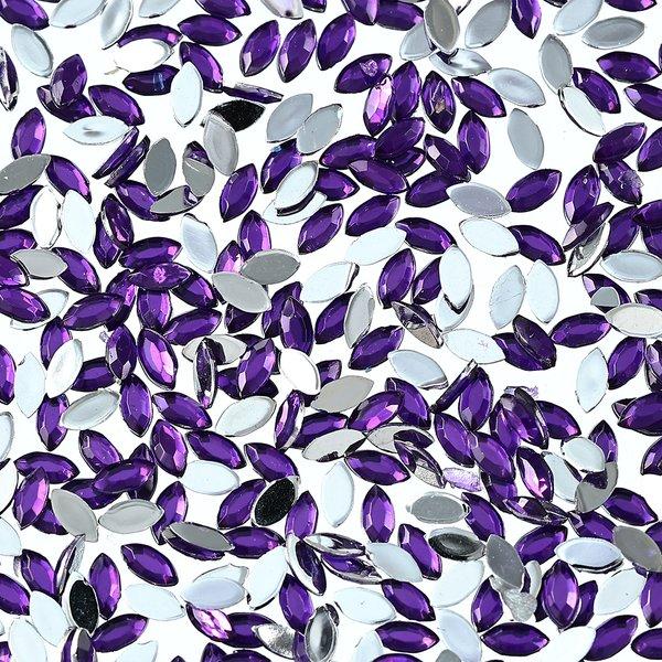 ラインストーン 紫 4ｍｍ 楕円 9000粒 オーバル プラ製 ネイル レジン デコ ハンドメイド パーツ BD3522