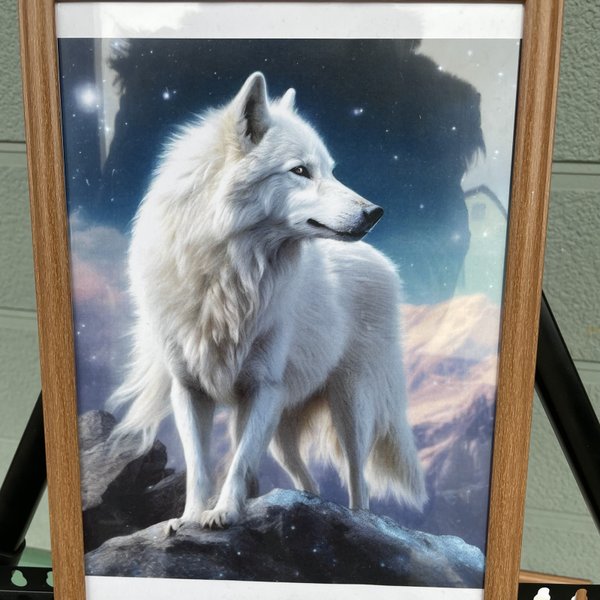 『孤高の白狼』アートパネルA4サイズ