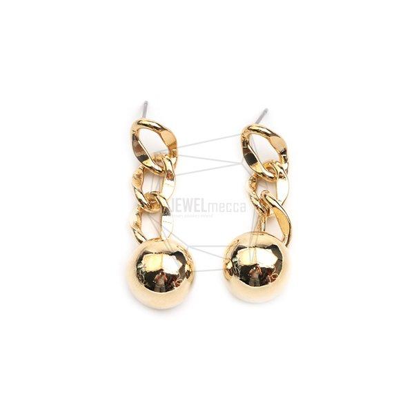 ERG-2442-G【2個入り】チェーンリンクボールピアス,Chain Link Ball Post Earring