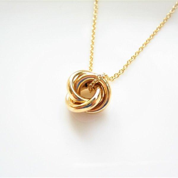 Circle Ring Motif Gold Charm Necklace