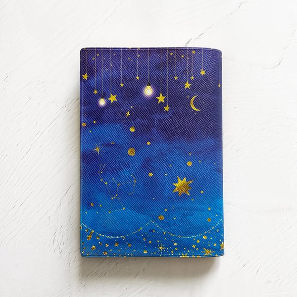 星たちの輝き ブックカバー・手帳カバー（A6）ほぼ日手帳カバー 文庫本 月 宇宙