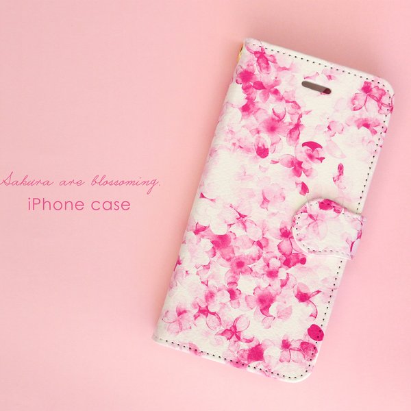 iPhone 手帳型スマホケース 【 Sakura are blossoming. 】