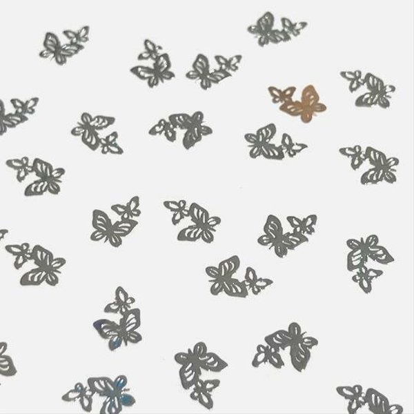蝶のメタルパーツ（C）30枚セット（シルバー）
