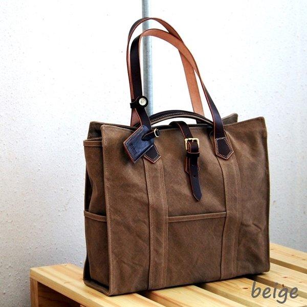 HAGIO mens canvas tote メンズハンプトート(ベージュ)