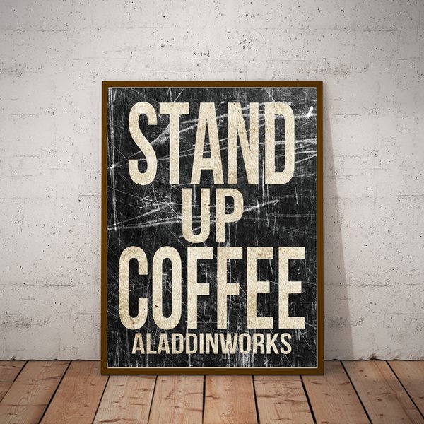 STAND UP COFFEE(黒) ポスター