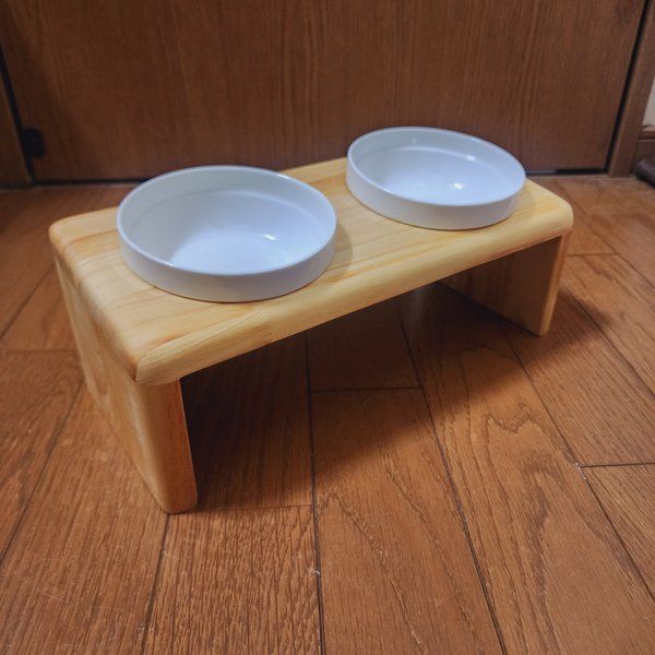 ペット　フードスタンド　フードテーブル　木製　餌台　餌入　水入れ　ご飯台　小型犬　猫用