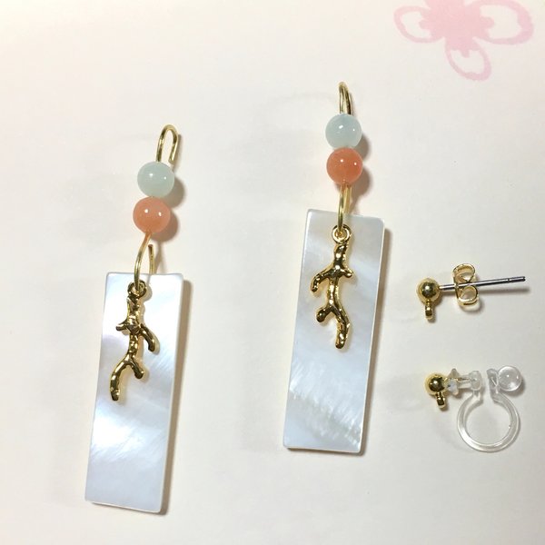 珊瑚イヤリング/ピアス