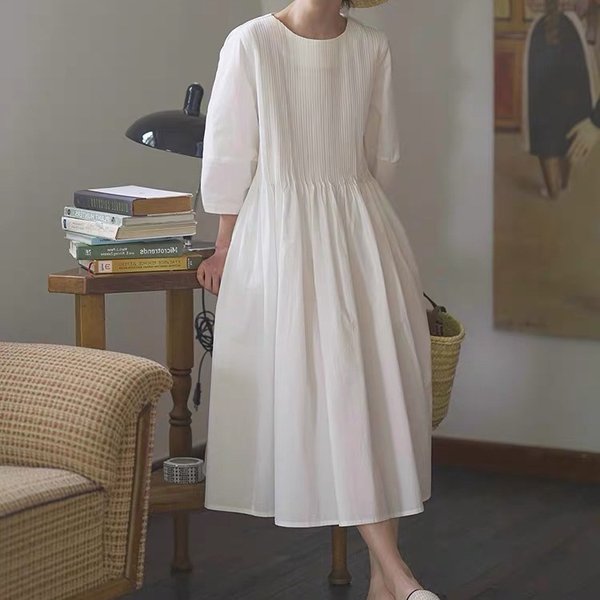 ❤️新作ハンドメイド❤️白いワンピース エレガントでファッショナブル ドレス ワンピース かわいい 涼しい