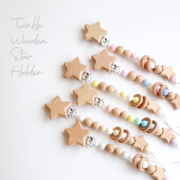 歯固めホルダー　木の星のホルダー　☆Twinkle wooden star holder☆