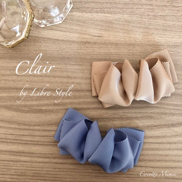 大人可愛い　リボンバレッタ 7cm  Clair by Libre Style