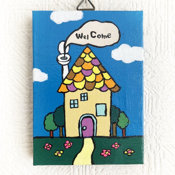 【一点もの】トイレの煙突の家の絵