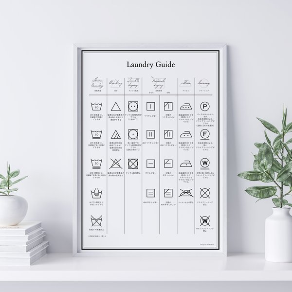【項目別】洗濯マーク ポスター 洗濯表示 A3サイズ インテリア　
