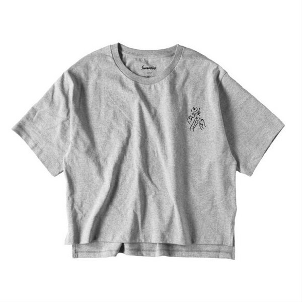 美女Tシャツ02-刺繍ワンポイントクロップドT