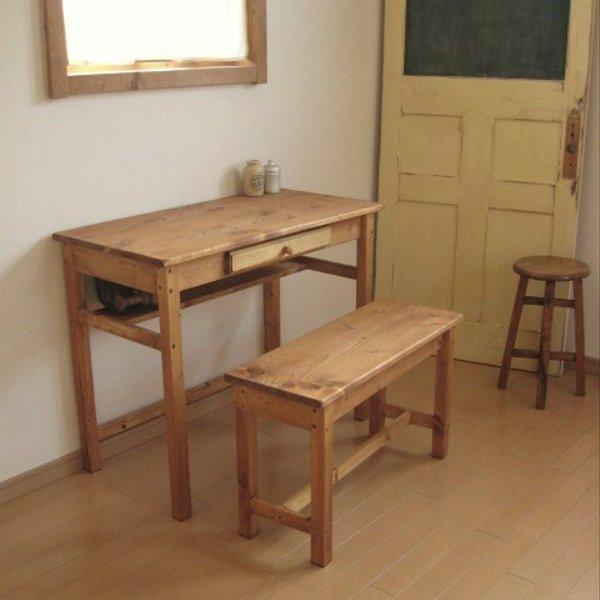 wide drawer DESK ＆ BENCH pine　　