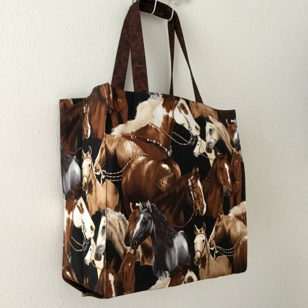 馬エコバッグ、馬達タイト・アンド・タイディ・トートバッグ; Horse Art Tight ‘n’ Tidy Tote Bag; eco bag; エコバッグ、馬トートバッグ