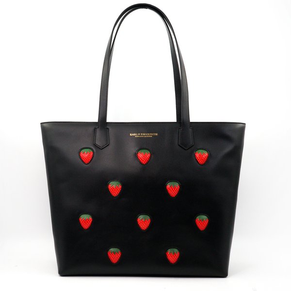 【More Strawberries Collection】A4トートバッグ（赤いちご）