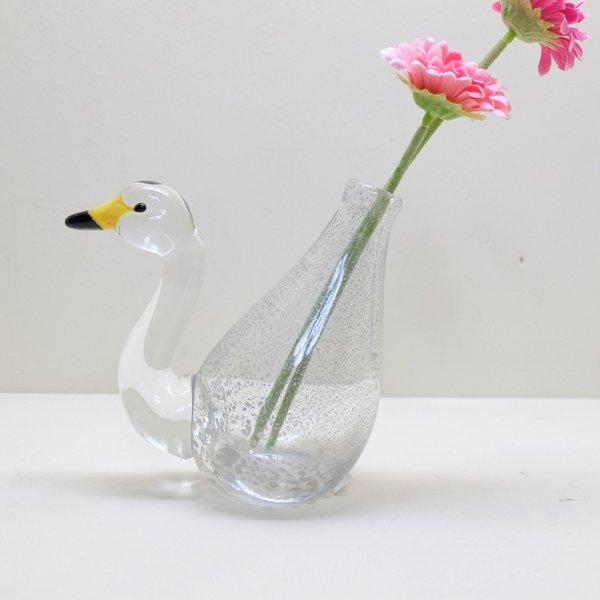 白鳥　花器Ｌ　プラチナ