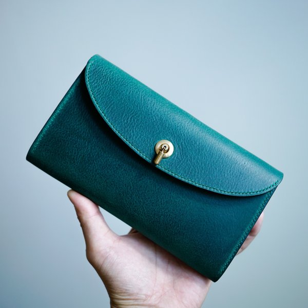 flap long wallet [ green ] フラップロングウォレット 長財布