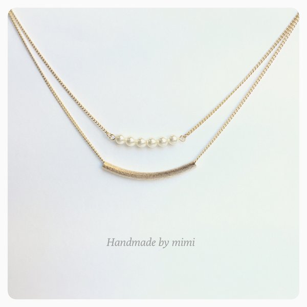 【size select】 Pearl & Matpipe Necklace