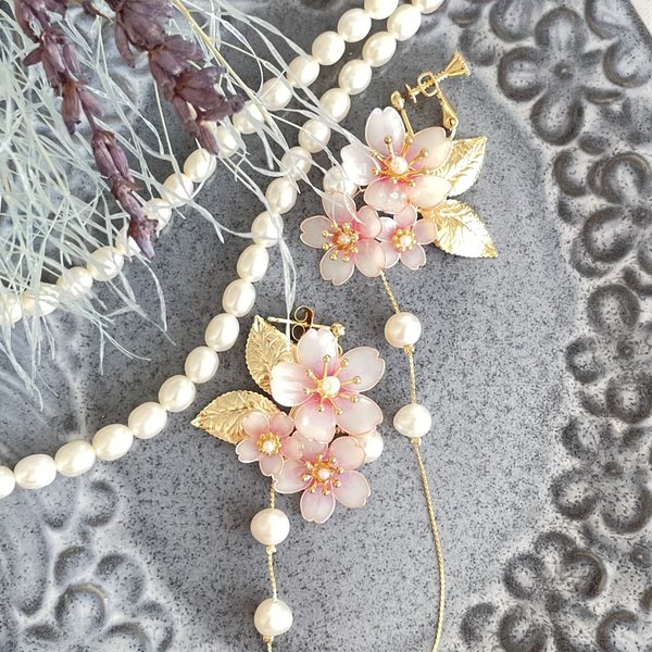 🌸特別な日を彩る桜の耳飾り🌸