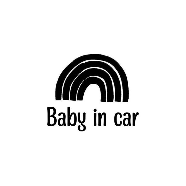 ベビーインカー　ステッカー レインボー 虹 Baby in car　ー Kids in car 赤ちゃん　子供　